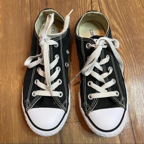Black Converse All Star Low Top Unisex Size 1 - Picture 2 of 9